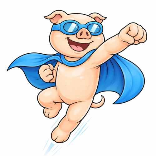 Super Ace Pig Comic Book Superhero
